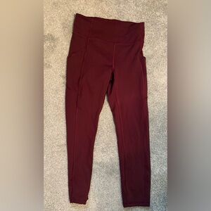 Lululemon 25” leggings with pockets  size 6 garnet